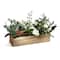 23&#x22; Christmas Leaves with Magnolia &#x26; Rose Wooden Box Centerpiece